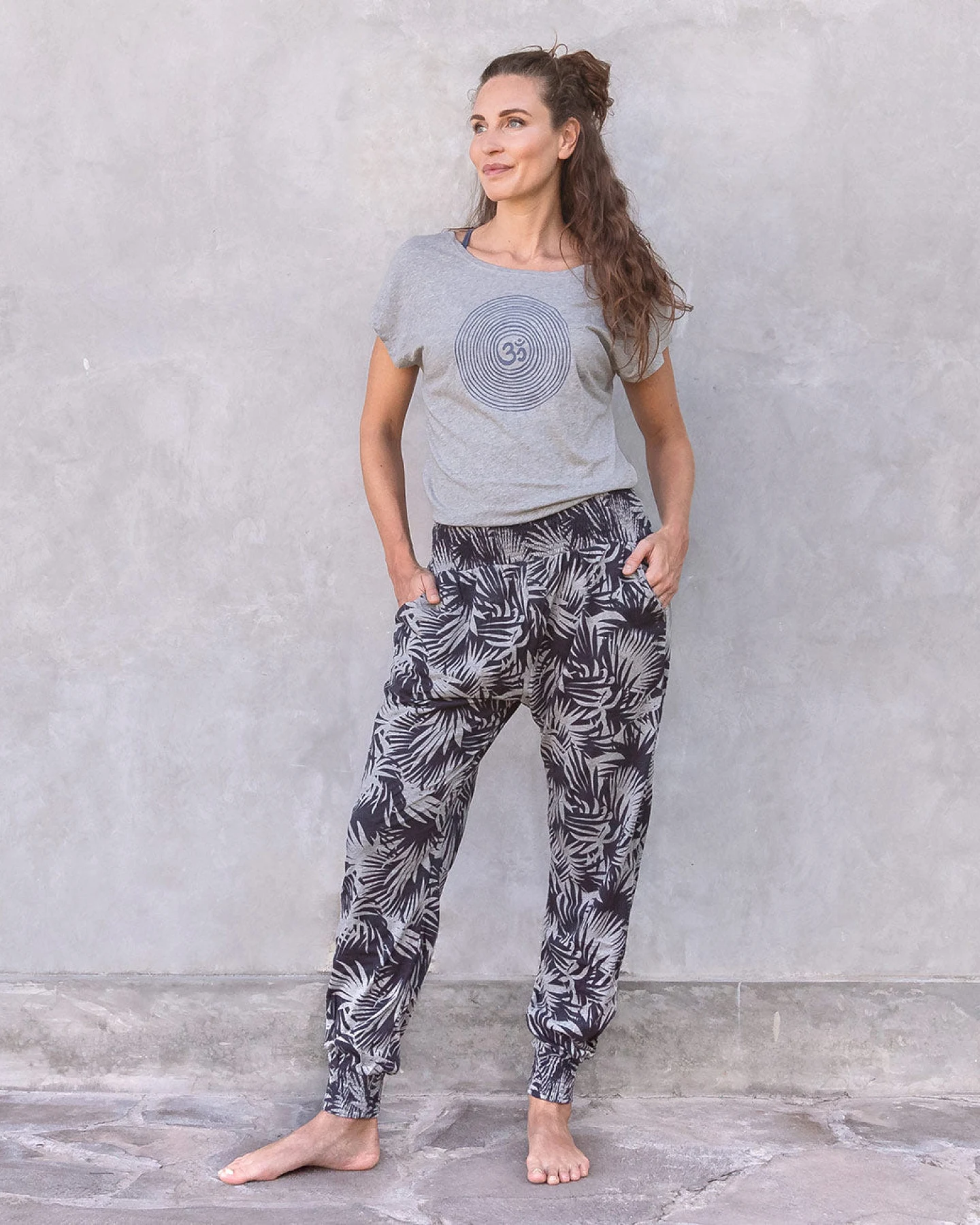 Jaya Organics T-Shirt Om - Grey Melange M – Ansicht 2