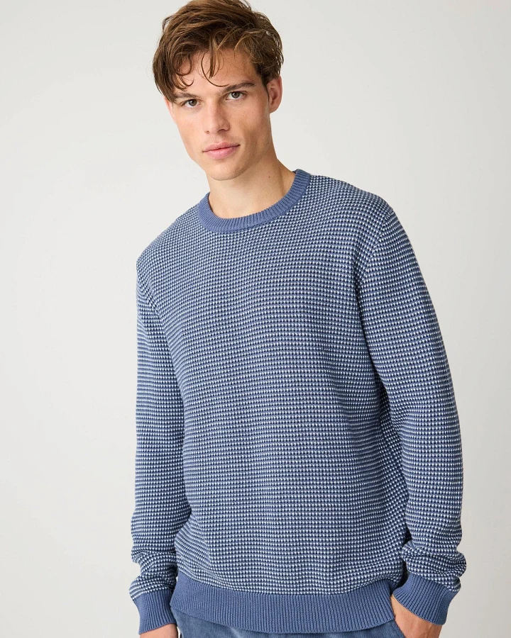 Produktseite: Strickpullover Jacquard Crew Neck Blau