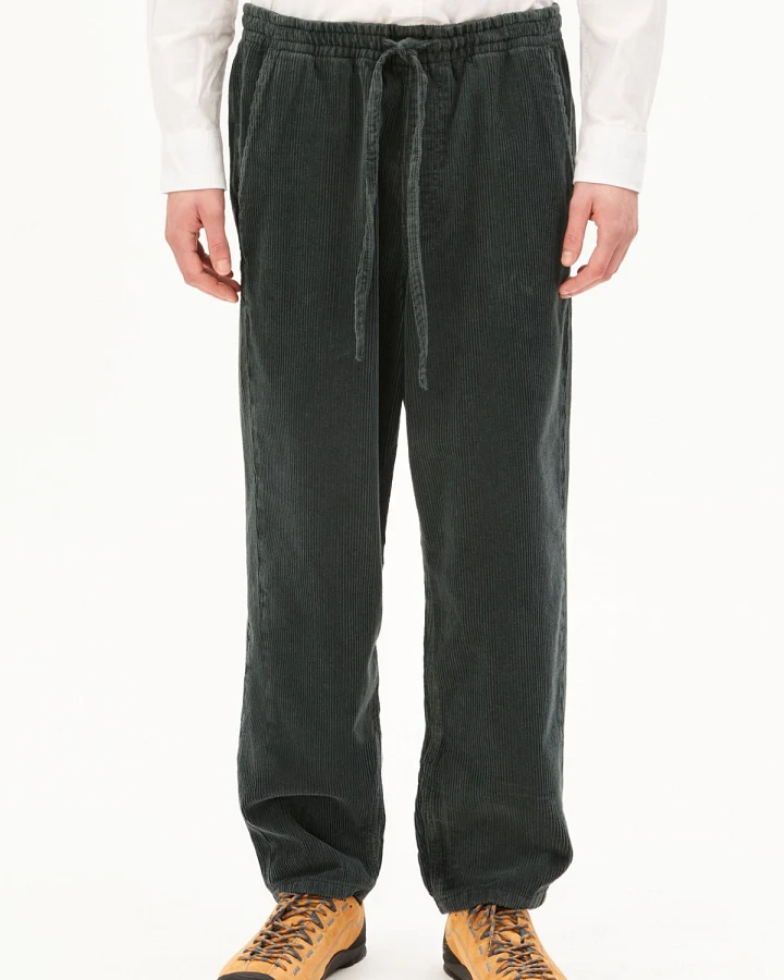 Hose Corduroy Tapered Grüngrau