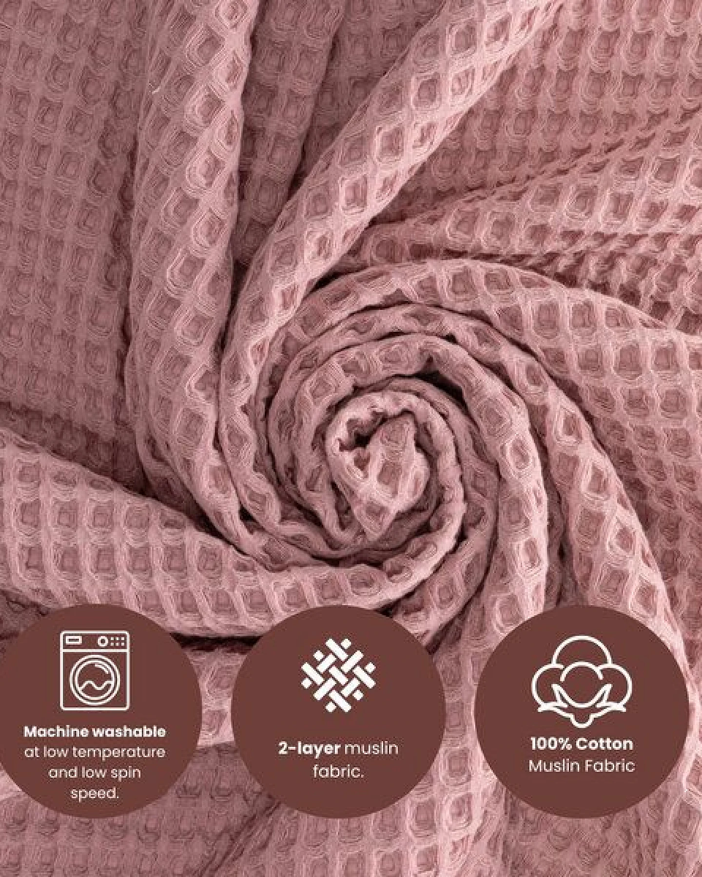 Bebekevi Babydecke Waffel-Musselin 85 × 105 cm – Ansicht 3