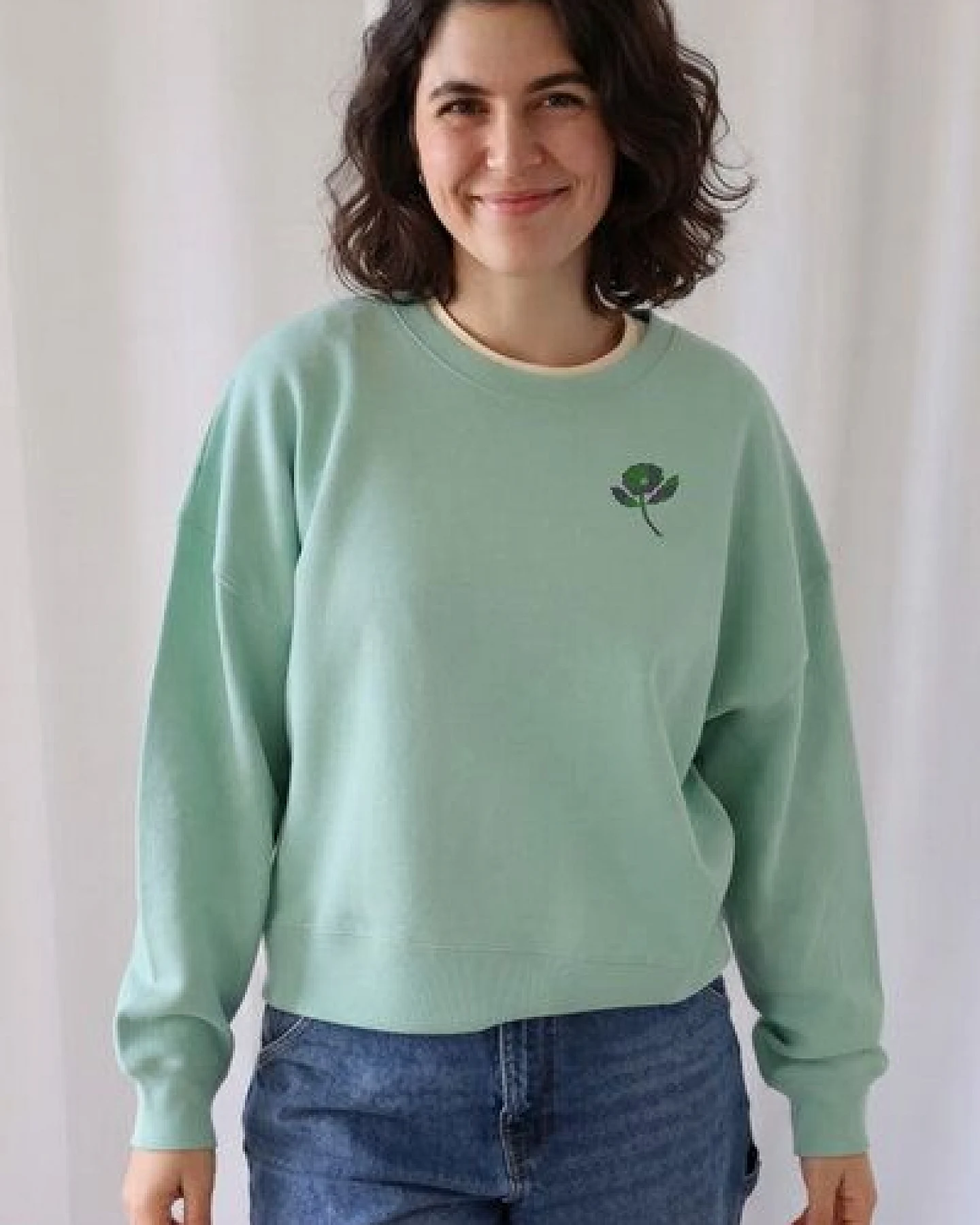 Kultgut Artdesign Boxy-Style Sweatpullover / Autumnflower – Ansicht 4
