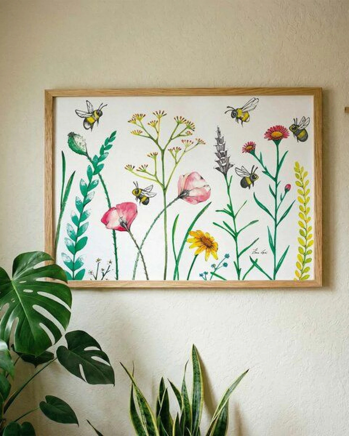 Kunstdruck »Bienen & Blumen« von LIGARTI – Ansicht 2