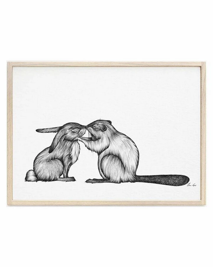 Kunstdruck »Kaninchen & Biber« von LIGARTI