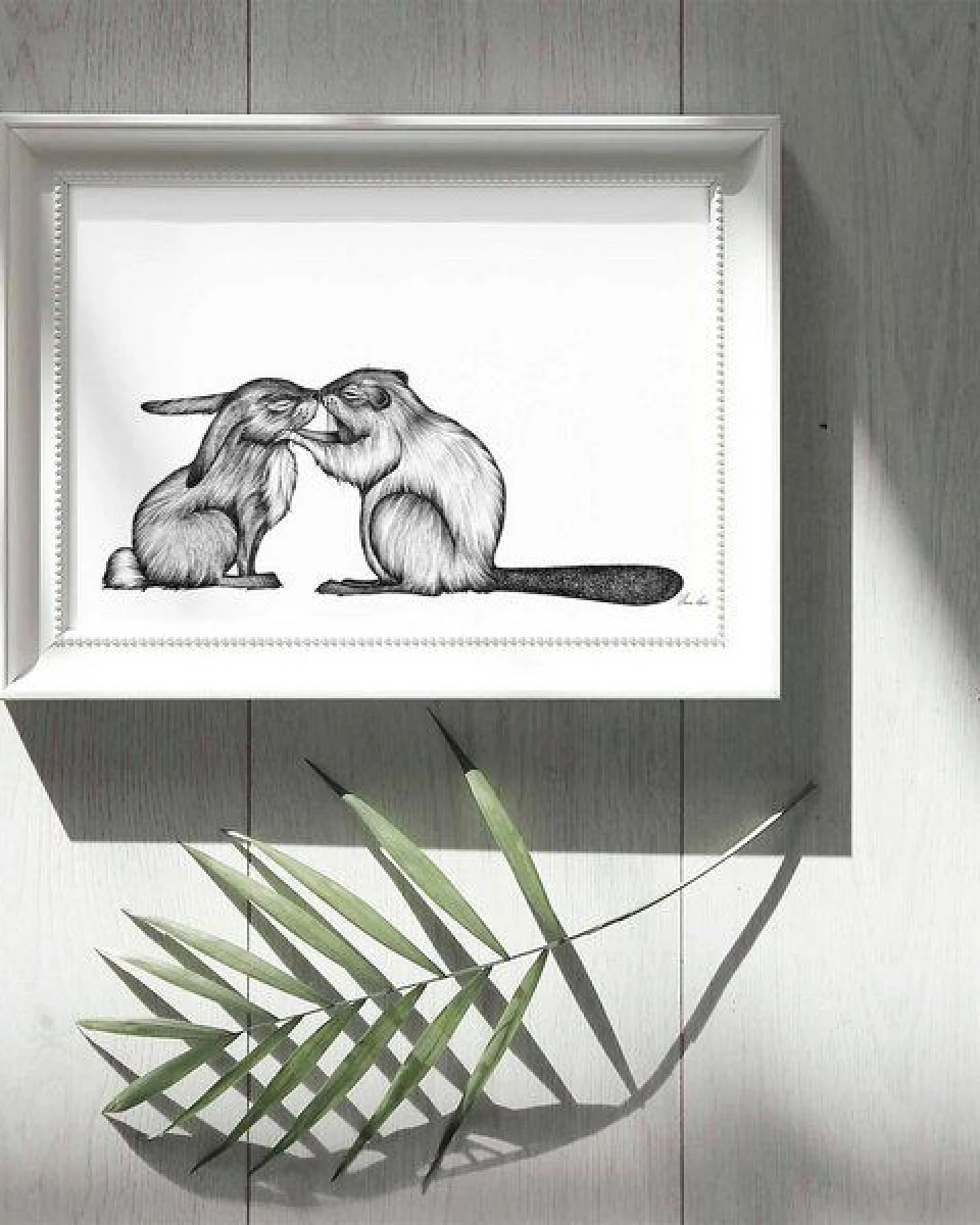 Kunstdruck »Kaninchen & Biber« von LIGARTI – Ansicht 2