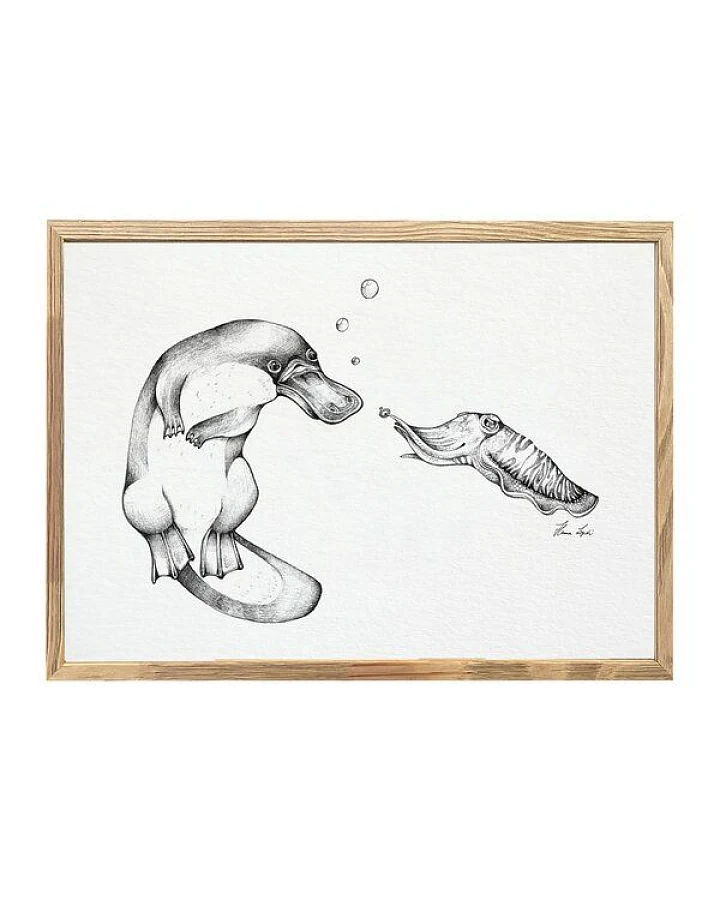 Kunstdruck »Schnabeltier & Sepia« von LIGARTI