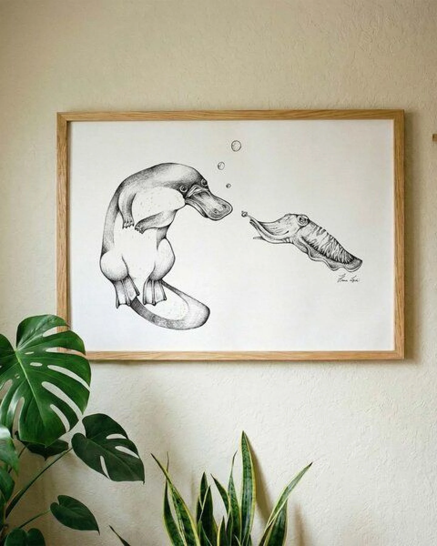 Kunstdruck »Schnabeltier & Sepia« von LIGARTI – Ansicht 2