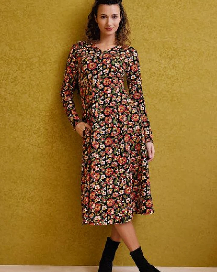 LANA Organic Midikleid aus Bio Baumwolle, Modell Avalon