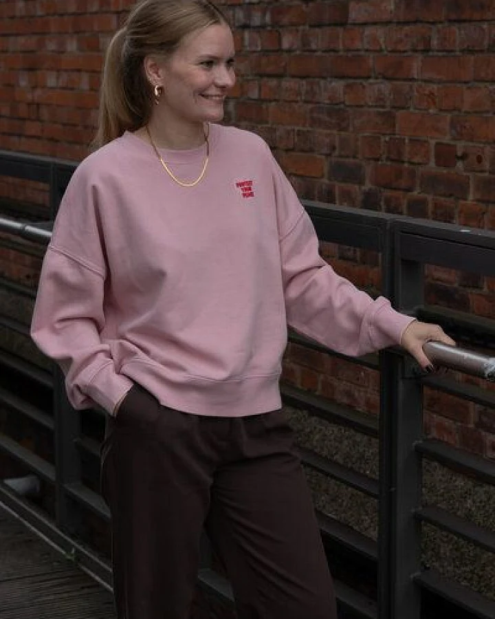 LITSCHI DESIGNS RELAXED SWEATER VINTAGE PINK mit PUFFPRINT