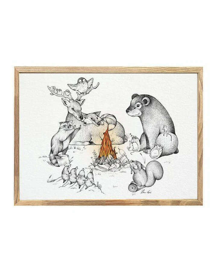 Kunstdruck »Lagerfeuertiere« von LIGARTI