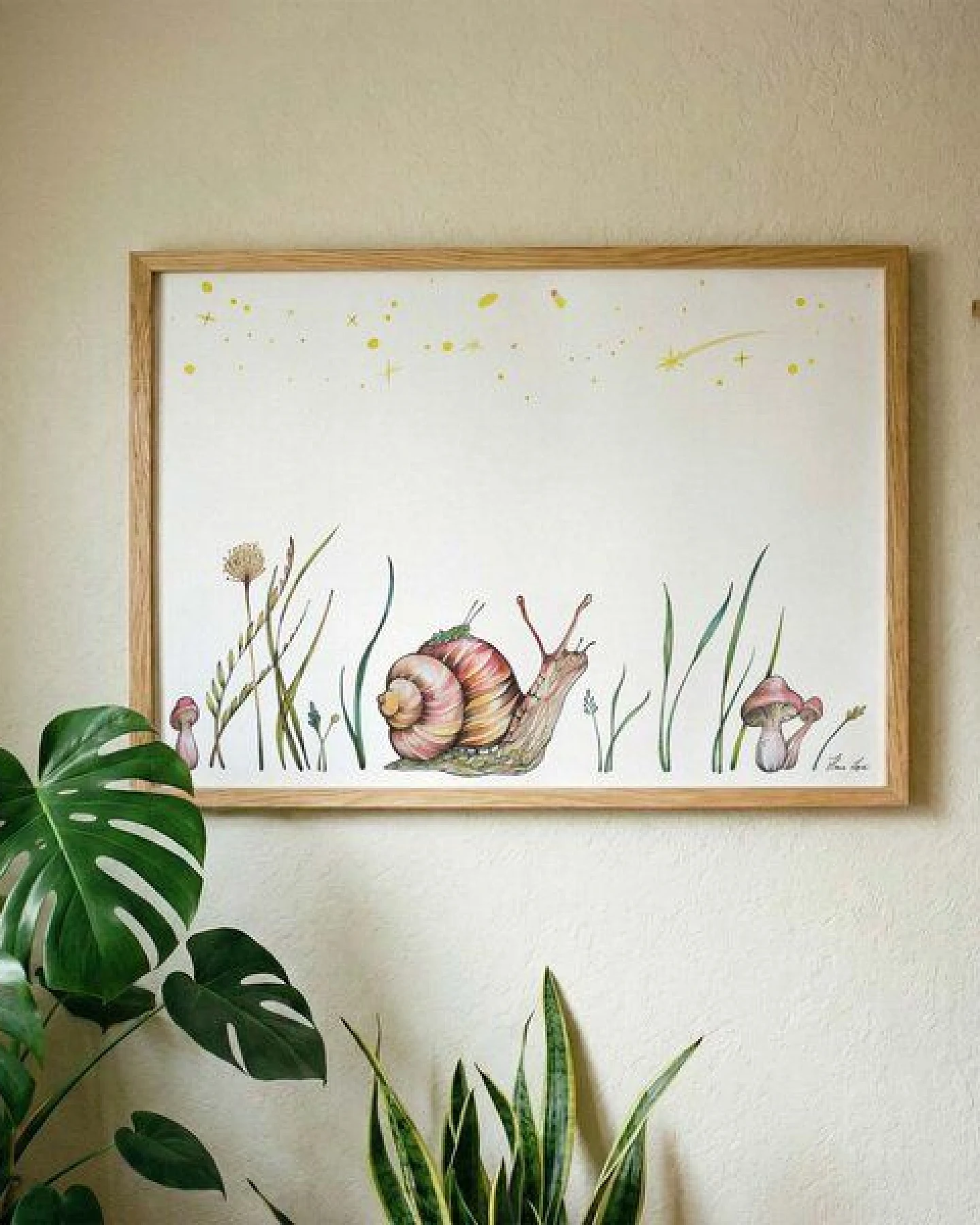 Kunstdruck »Sternengucker (Grashüpfer & Schnecke)« von LIGARTI – Ansicht 2