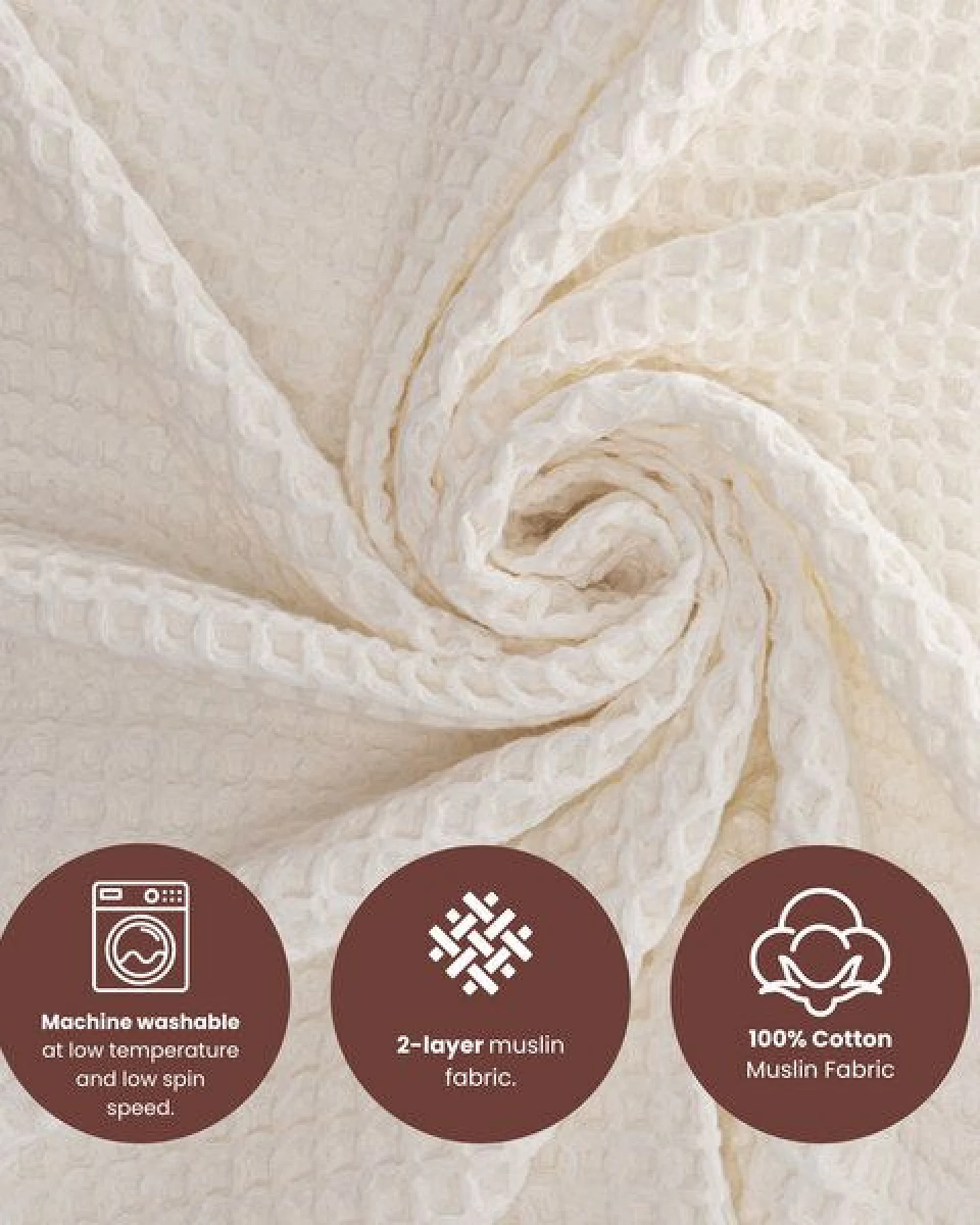 Bebekevi Babydecke Waffel-Musselin 85 × 105 cm – Ansicht 3