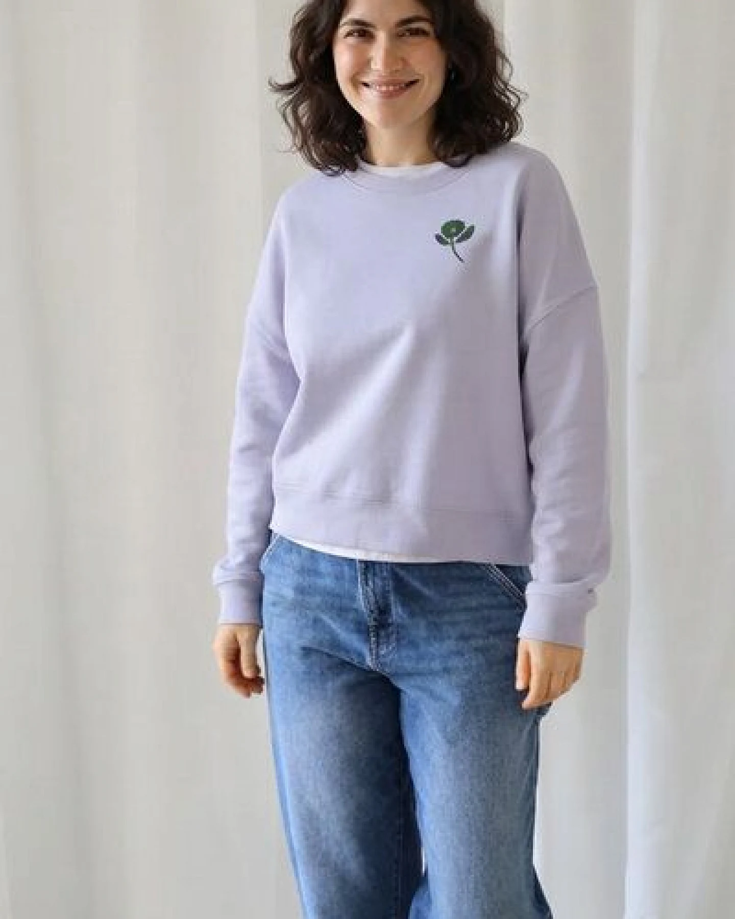 Kultgut Artdesign Boxy-Style Sweatpullover / Autumnflower – Ansicht 4