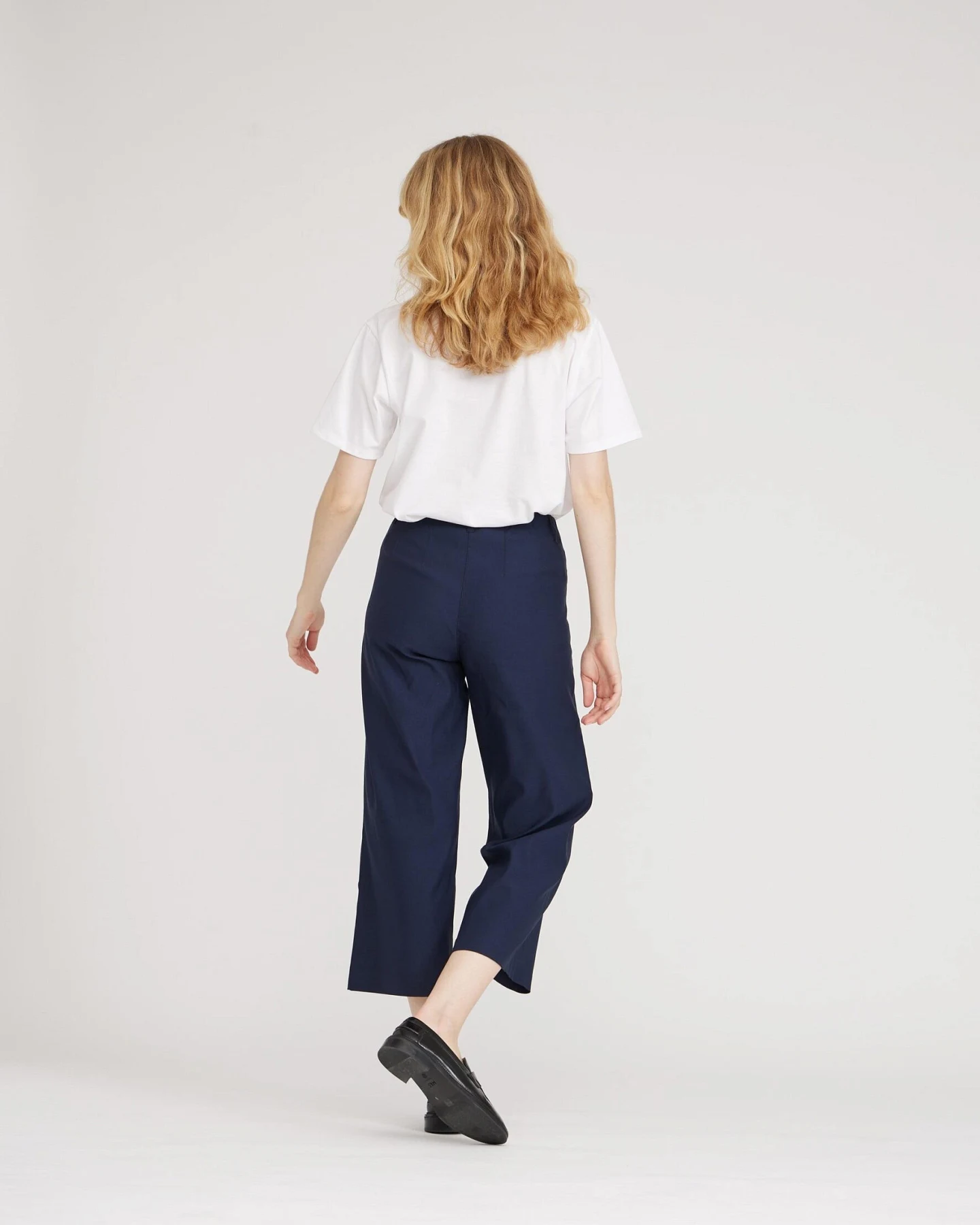 LAURIE Damen vegan Culotte Donna Loose Navy – Ansicht 2