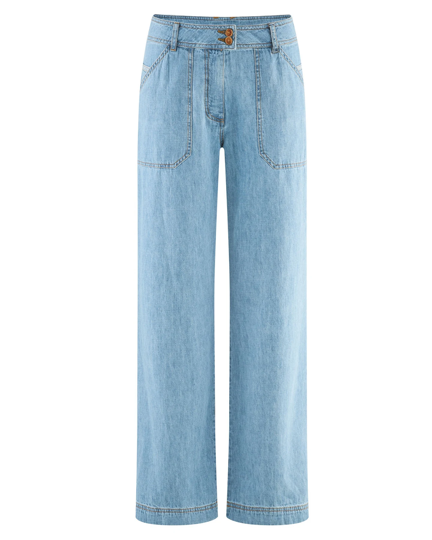 Hempage Damen vegan Jeans Mit Geradem Bein Aquablau – Ansicht 2
