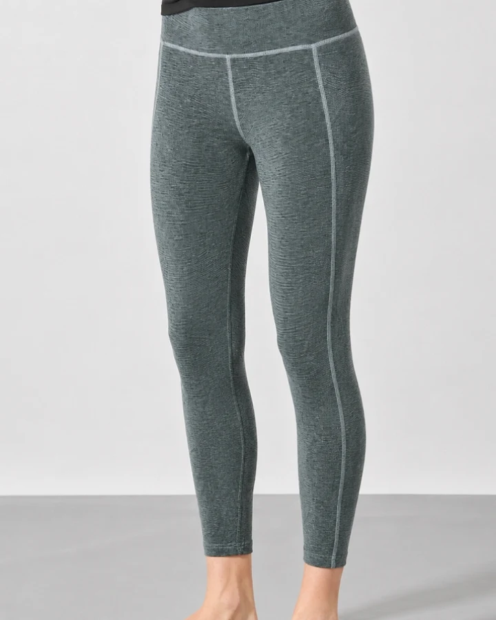 Hempage Damen vegan Yoga Leggings Melange Titanium