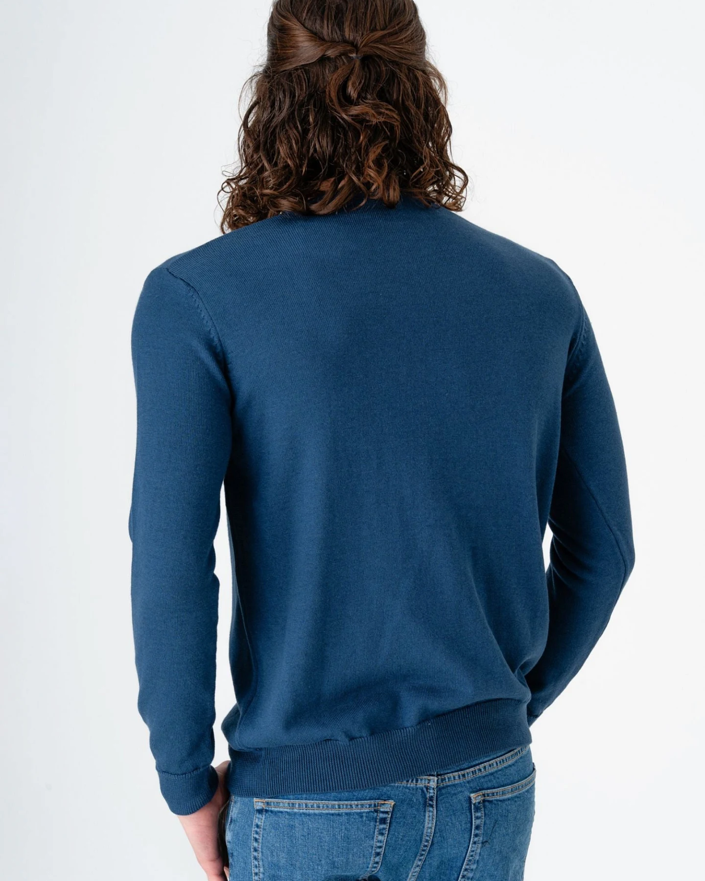 GORG Herren vegan Pullover Mit Rundhalsausschnitt Marineblau – Ansicht 2