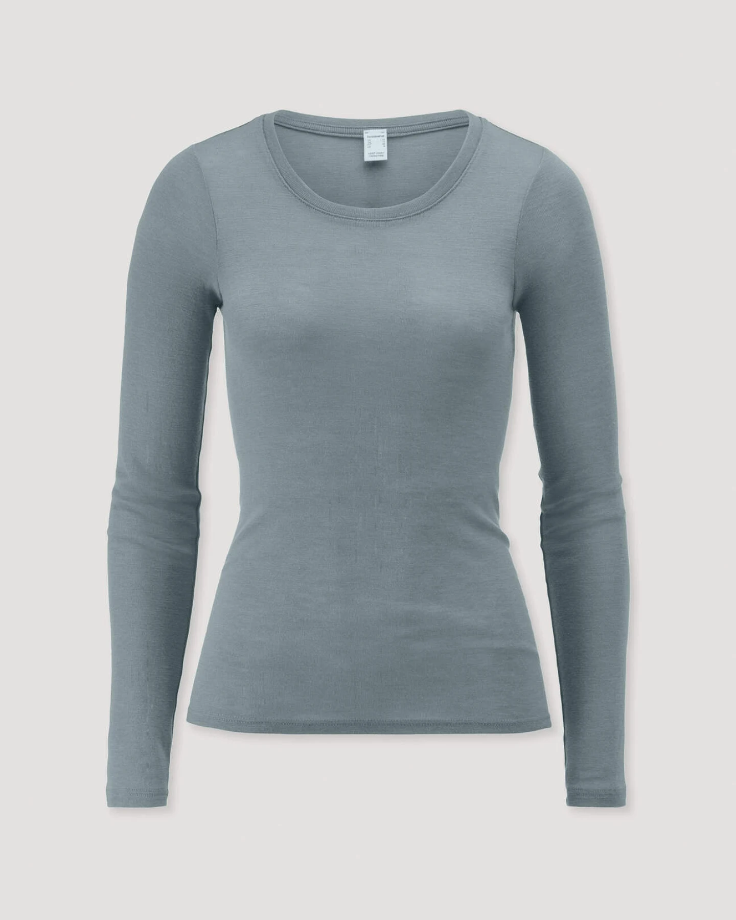 hessnatur Damen Longsleeve PURE FUNCTION aus Bio-Merinowolle mit Seide - blau - Größe 34 – Ansicht 4