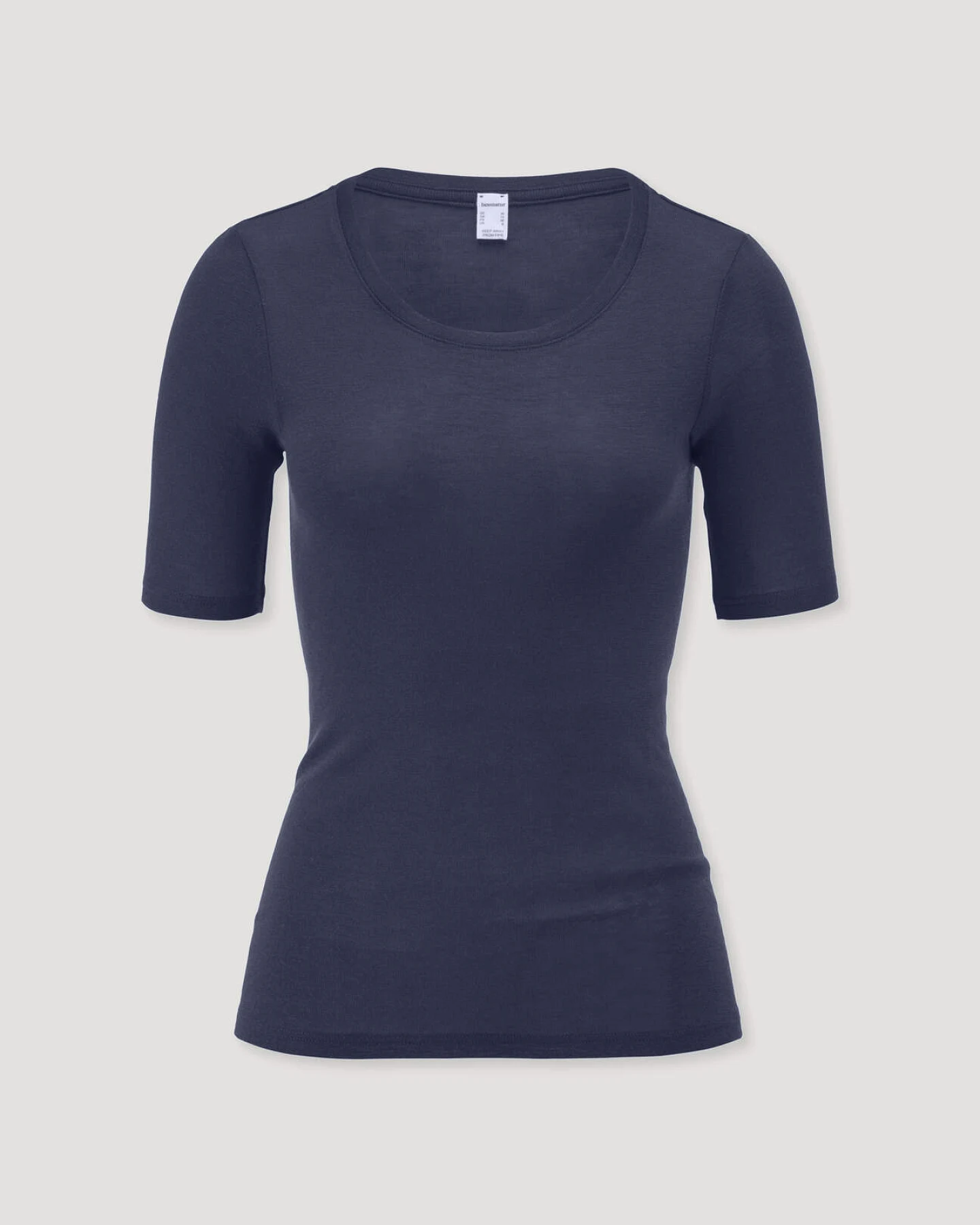 hessnatur Damen T-Shirt PURE FUNCTION aus Bio-Merinowolle mit Seide - blau - Größe 34 – Ansicht 3