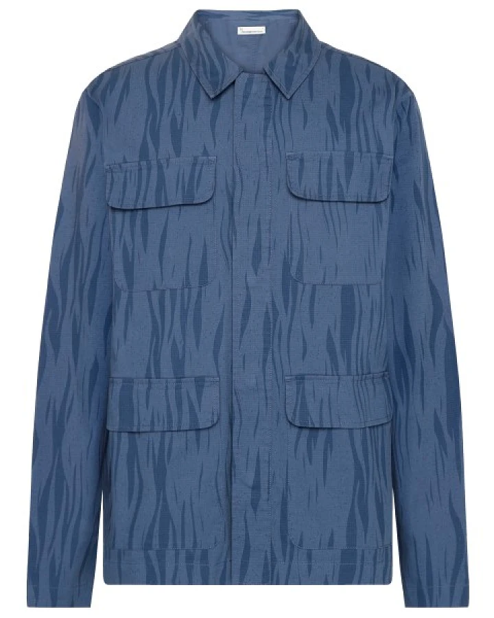 KnowledgeCotton Apparel - Rip-Stop Northern Lights Overshirt - Freizeitjacke Gr L blau