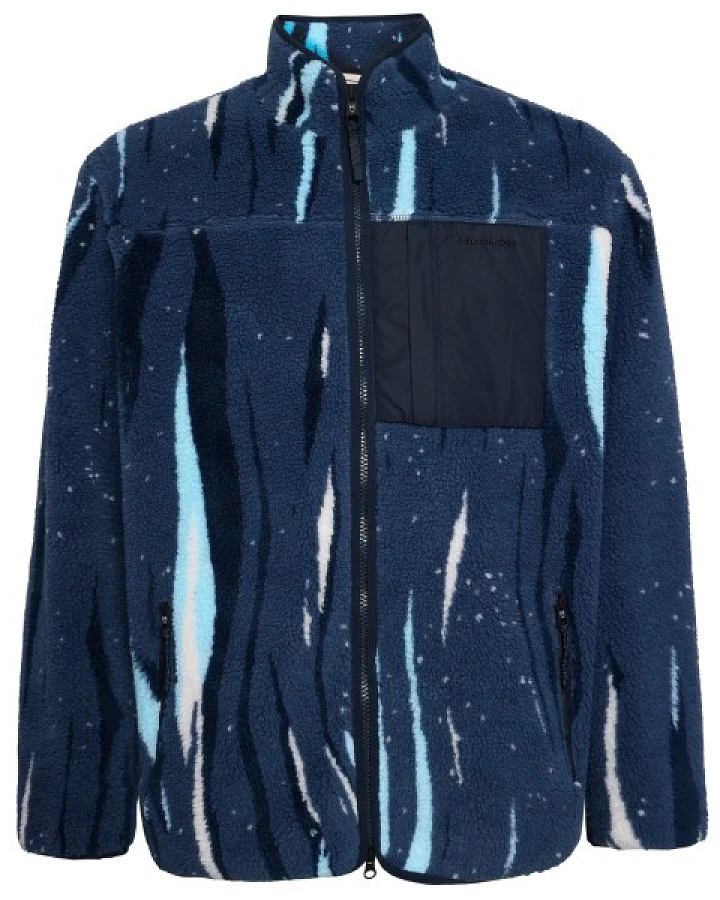 KnowledgeCotton Apparel - Loose Fit Northern Lights Fleece - Fleecejacke Gr XS blau