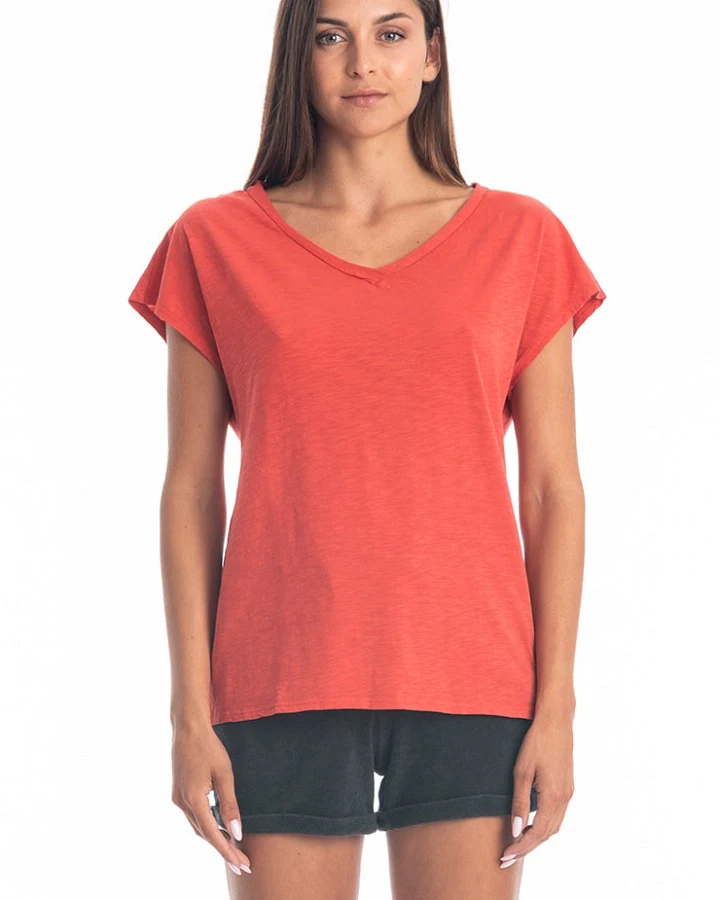 RAVENS VIEW IBIZA Damen vegan Top Arizona Fliese Rot