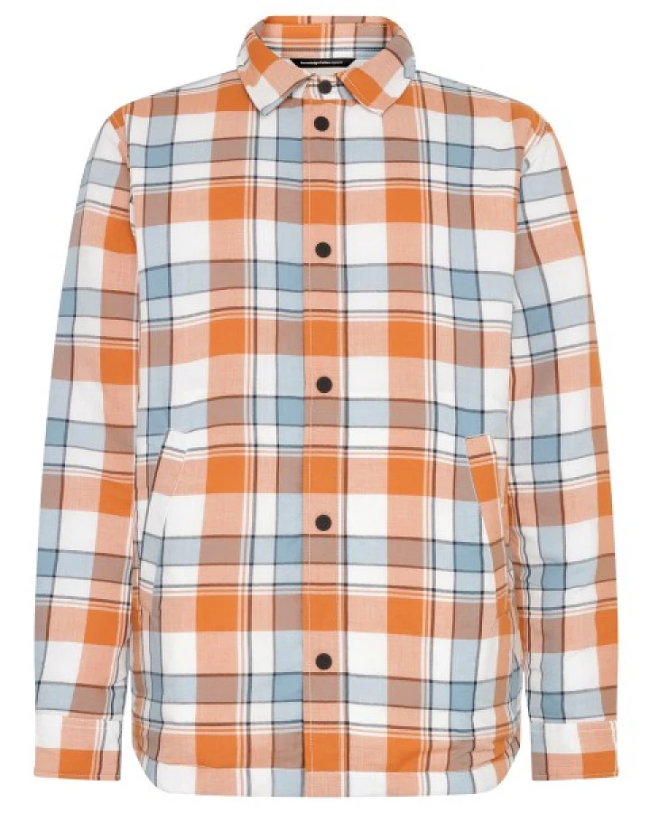 KnowledgeCotton Apparel - Checked Loose Fit Padded Overshirt - Hemd Gr XS grau
