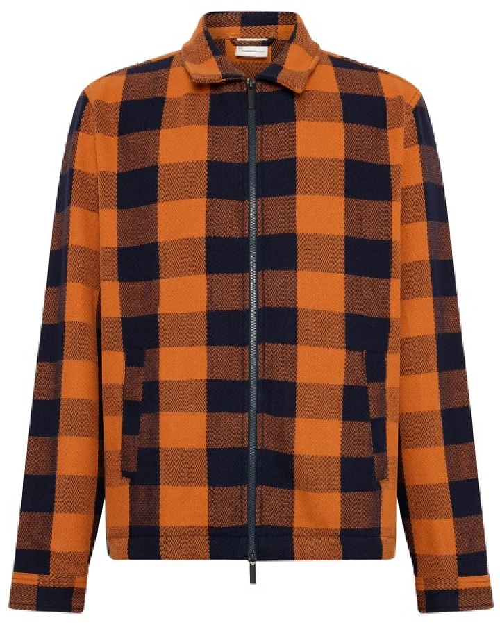 KnowledgeCotton Apparel - Checkered Heavy Flannel Overshirt - Hemd Gr S braun