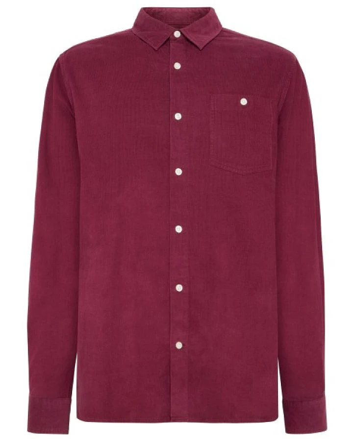 KnowledgeCotton Apparel - Regular 26-Wales Corduroy Shirt - Hemd Gr XXL rot