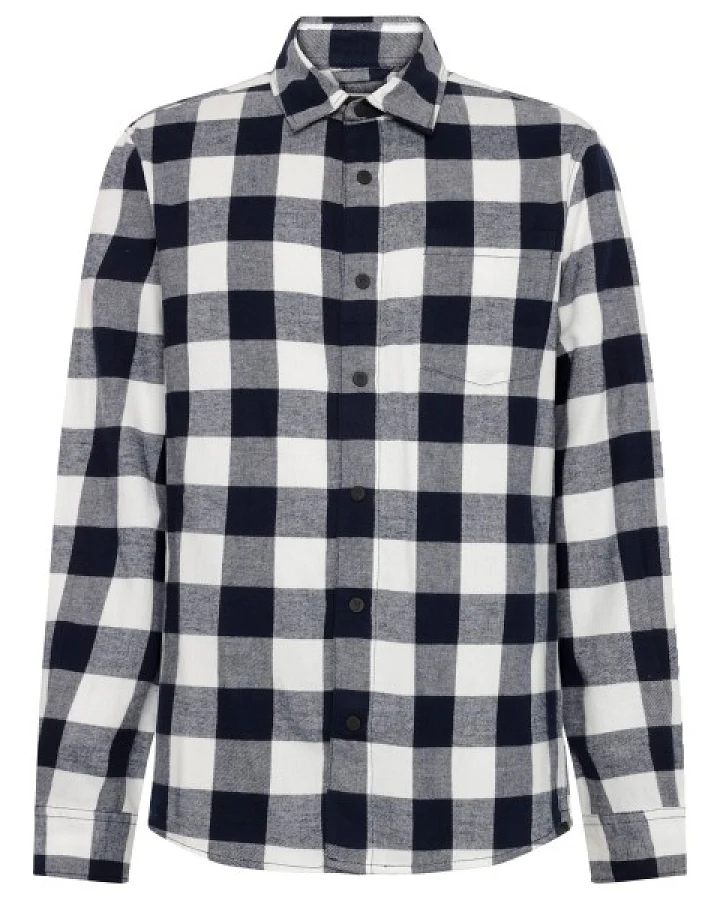 KnowledgeCotton Apparel - Regular Fit Checkered Flannel - Hemd Gr M grau