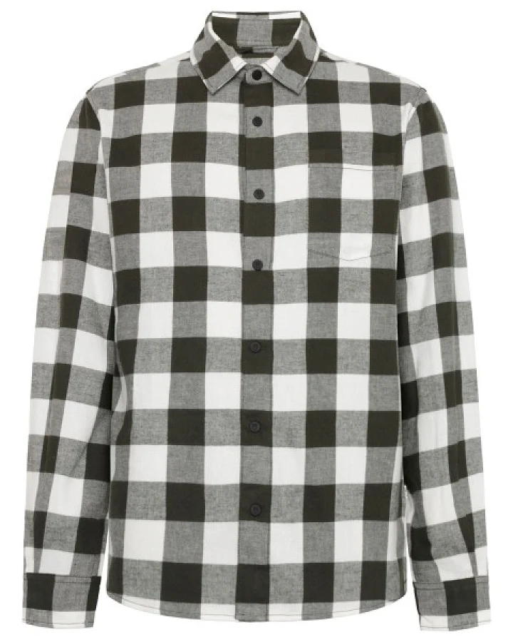 KnowledgeCotton Apparel - Regular Fit Checkered Flannel - Hemd Gr M grau