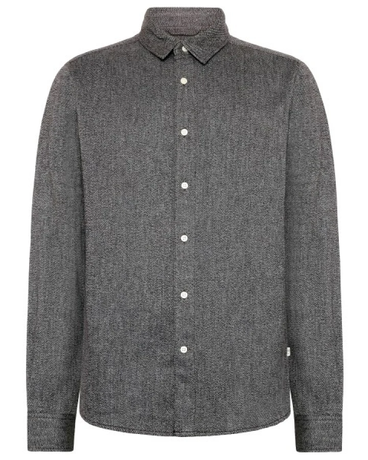 KnowledgeCotton Apparel - Regular Fit Dobby Look Shirt - Hemd Gr 3XL grau