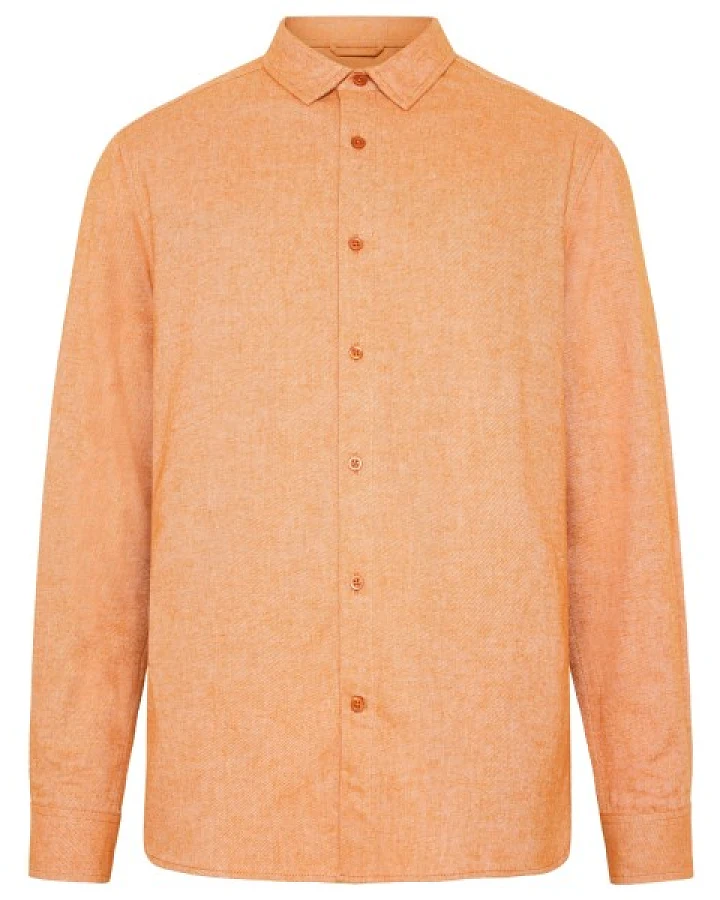 KnowledgeCotton Apparel - Regular Fit Heavy Twill Flannel - Hemd Gr XXL beige/orange
