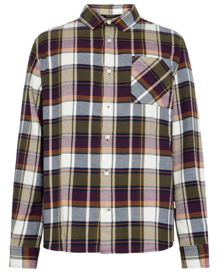 KnowledgeCotton Apparel - Regular Light Flannel Checkered - Hemd Gr 3XL grau
