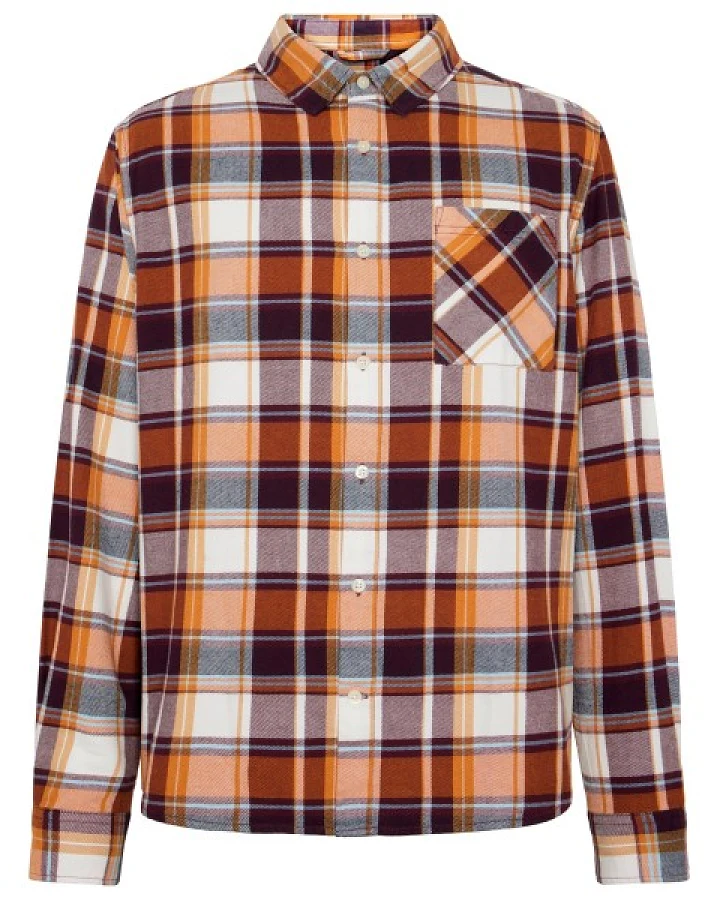 KnowledgeCotton Apparel - Regular Light Flannel Checkered - Hemd Gr XXL braun