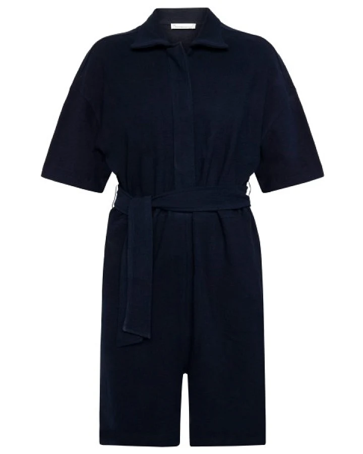 KnowledgeCotton Apparel - Women's Posey Wide Fit Bouclé Suit - Jumpsuit Gr XS blau