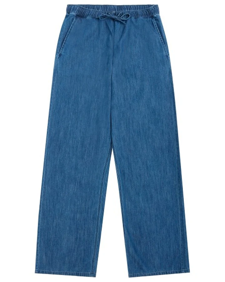 KnowledgeCotton Apparel - Women's Posey Wide Mid-Rise - Freizeithose Gr XS blau