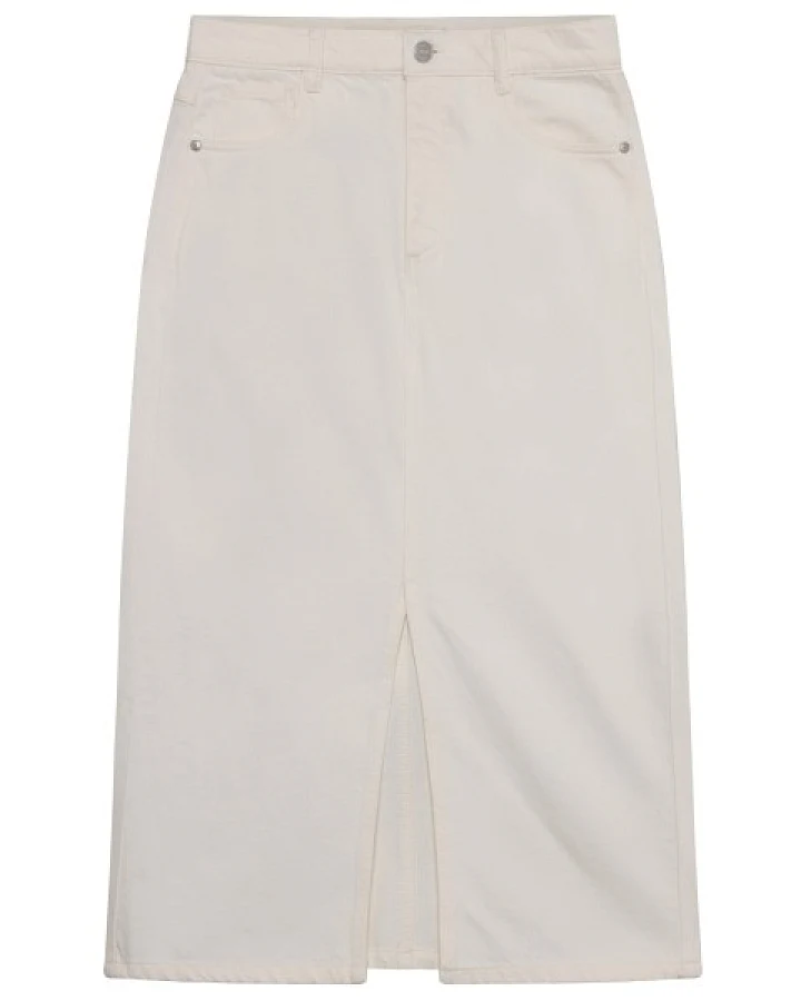 KnowledgeCotton Apparel - Women's Mid Length H. Twill Skirt - Rock Gr 27 grau