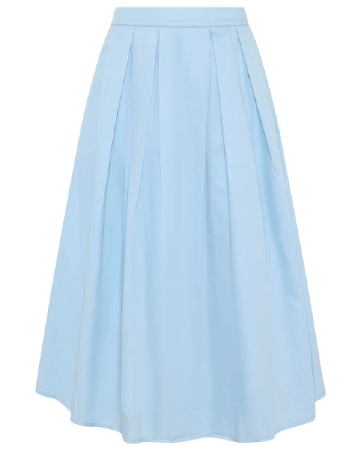 KnowledgeCotton Apparel - Women's Organic Cotton Pleated Skirt - Rock Gr L blau