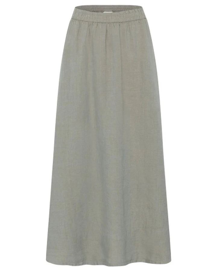 KnowledgeCotton Apparel - Women's Organic Linen Skirt - Rock Gr L grau