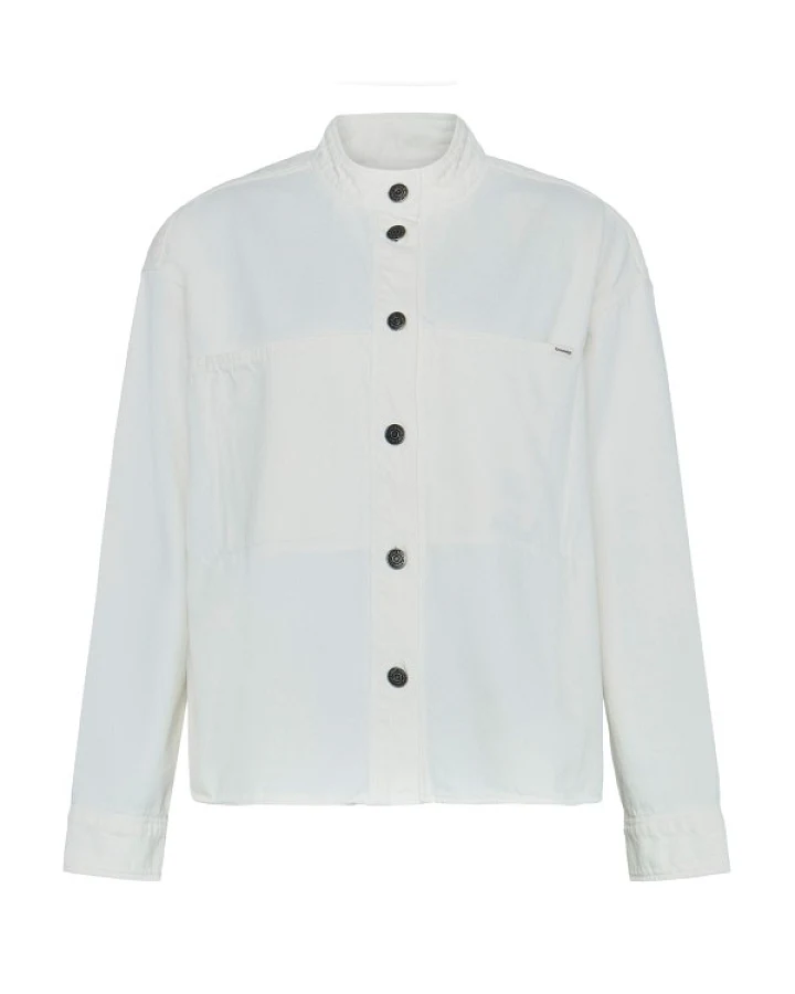KnowledgeCotton Apparel - Women's Loose Stand Collar Heavy - Bluse Gr XS grau