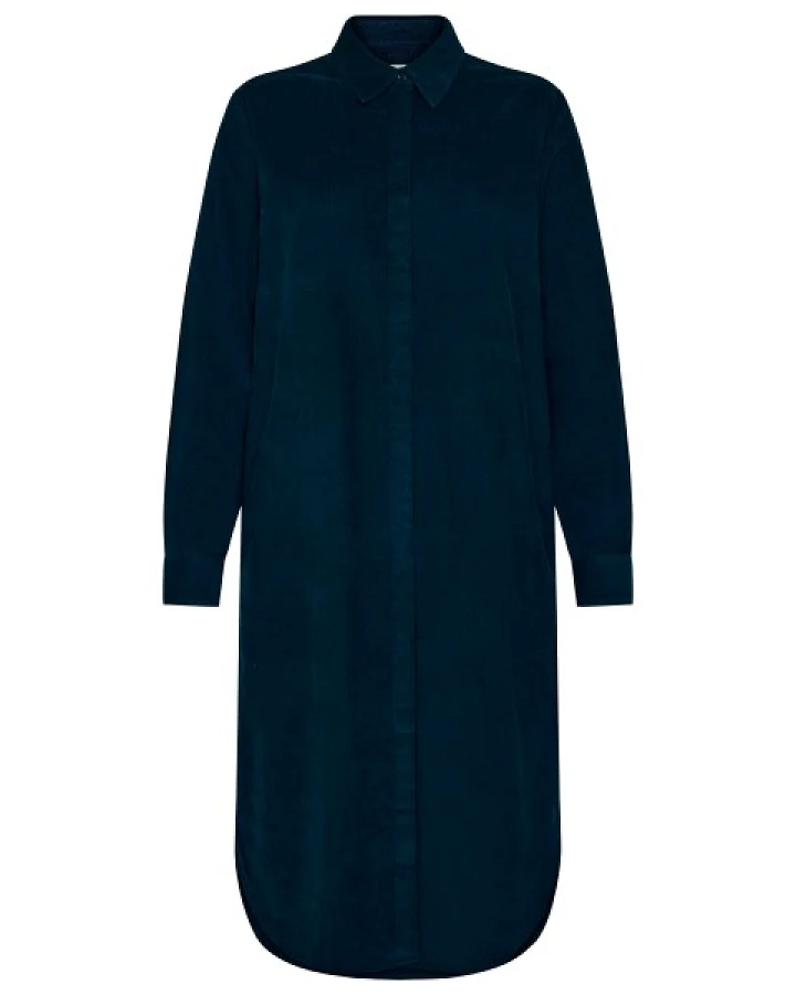 KnowledgeCotton Apparel - Women's Corduroy Mid Len. 26 Wales - Kleid Gr XS blau