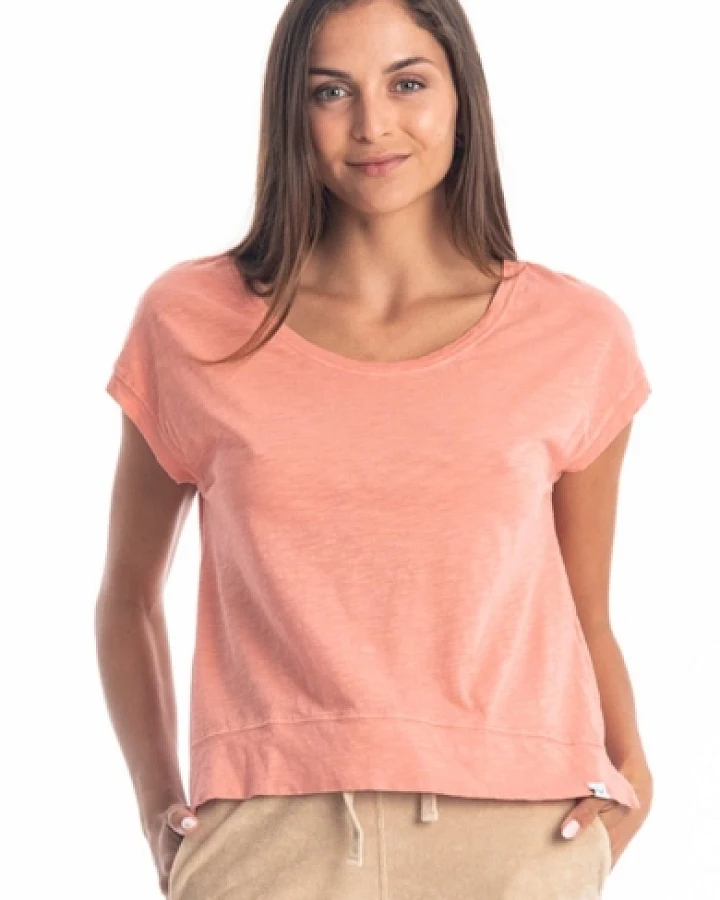 RAVENS VIEW IBIZA Damen vegan Top Efeu Korallenlehm