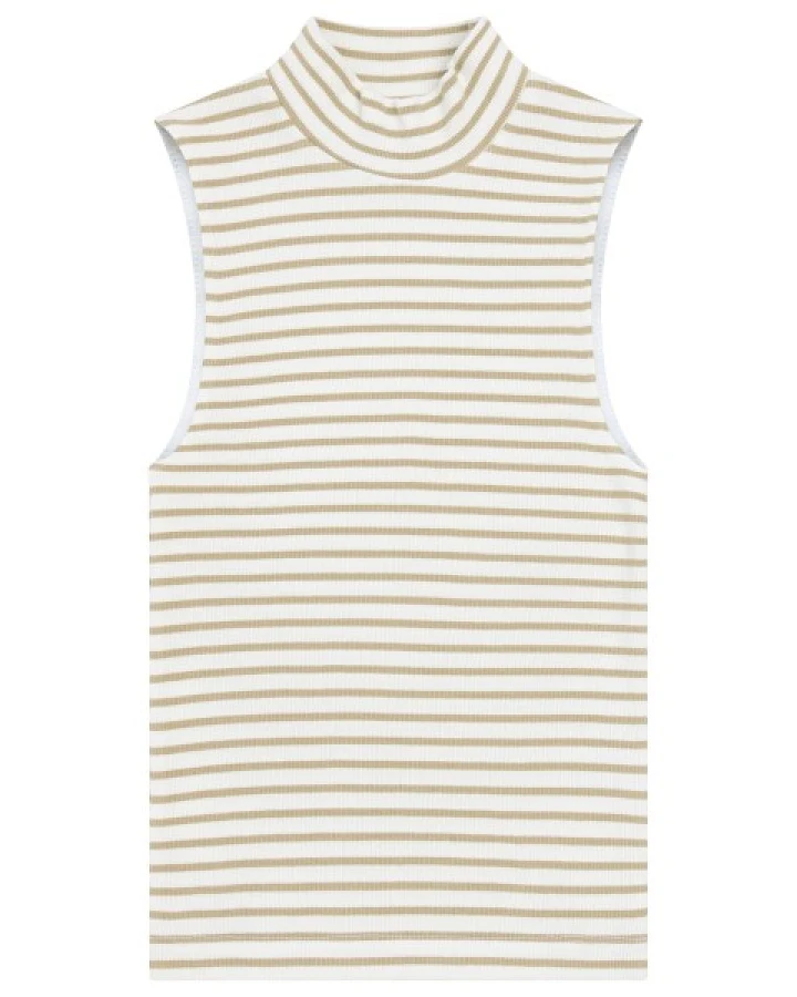 KnowledgeCotton Apparel - Women's High Neck Rib Top - Top Gr S weiß
