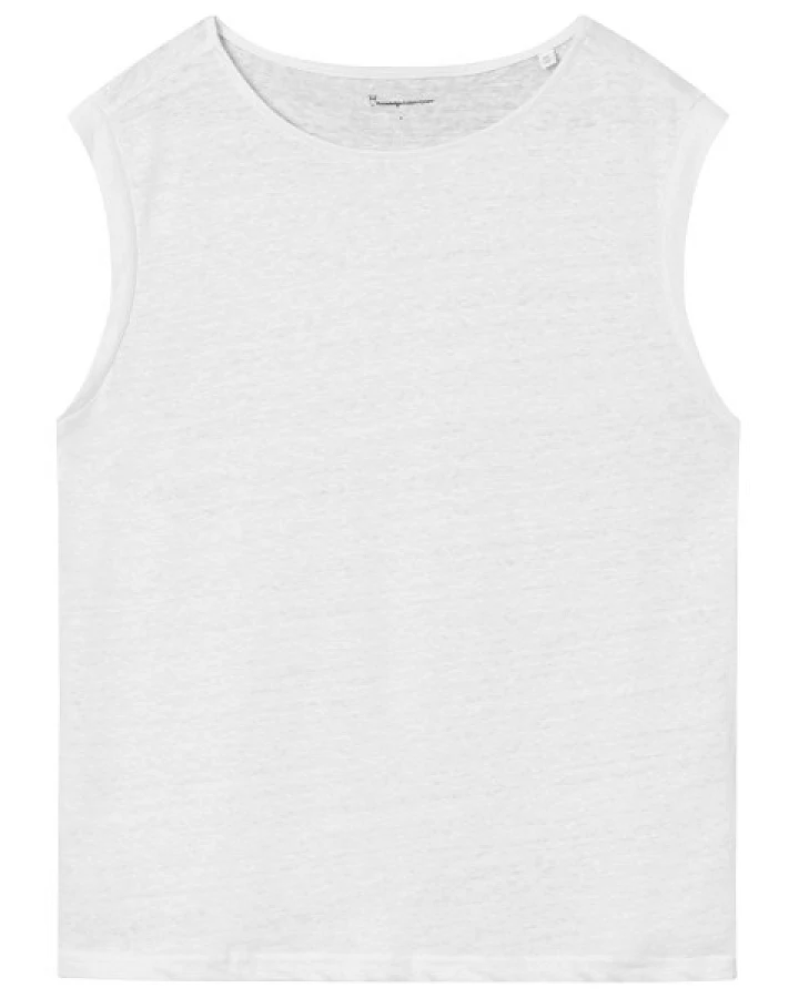 KnowledgeCotton Apparel - Women's Loose Fold Up Linen - Top Gr XL weiß
