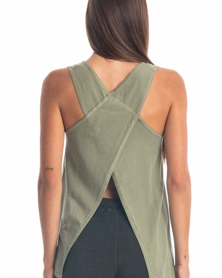 RAVENS VIEW IBIZA Damen vegan Top Easy Khaki