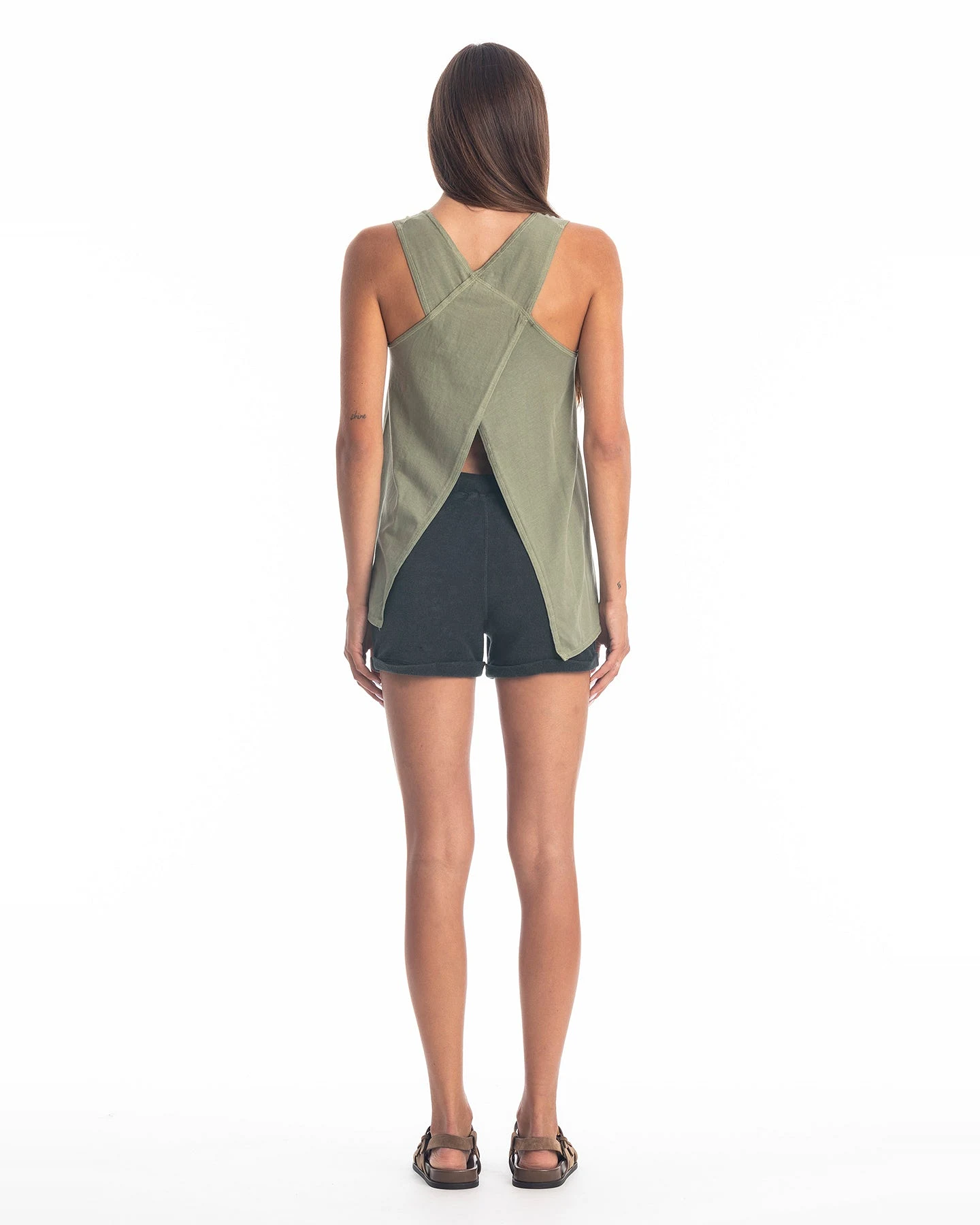 RAVENS VIEW IBIZA Damen vegan Top Easy Khaki – Ansicht 2
