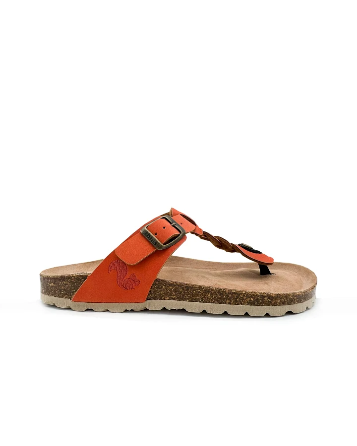 thies Damen vegan Sandalen Zehensteg Zopf Karotte