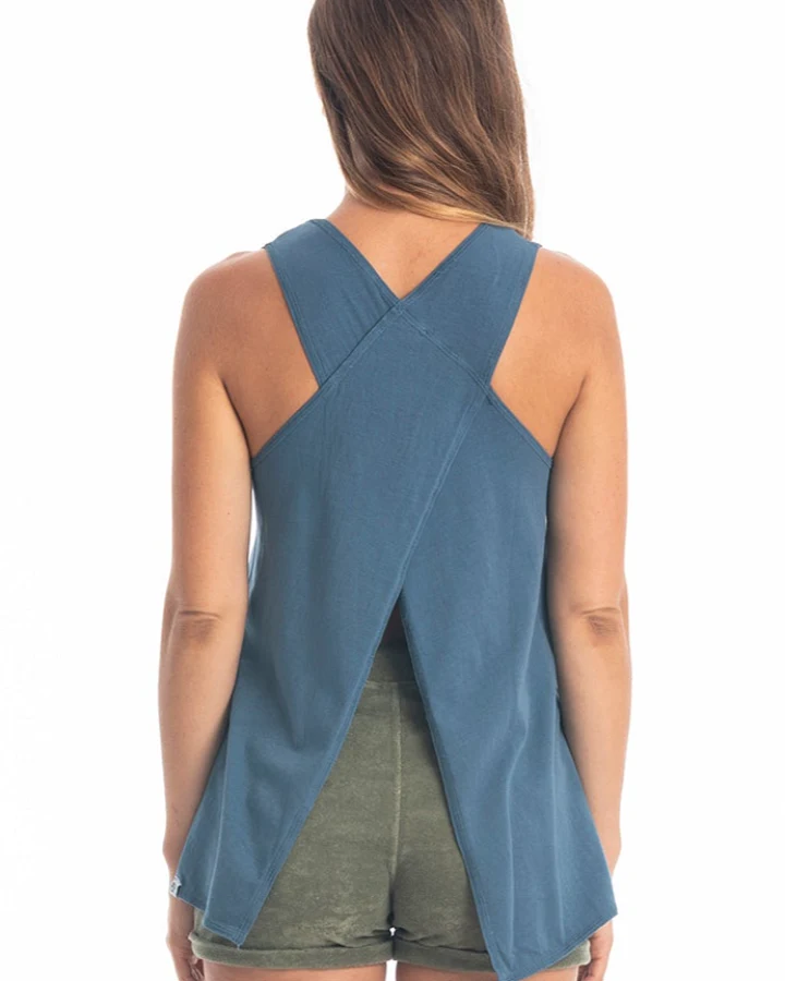 RAVENS VIEW IBIZA Damen vegan Top Easy Jeans Blau
