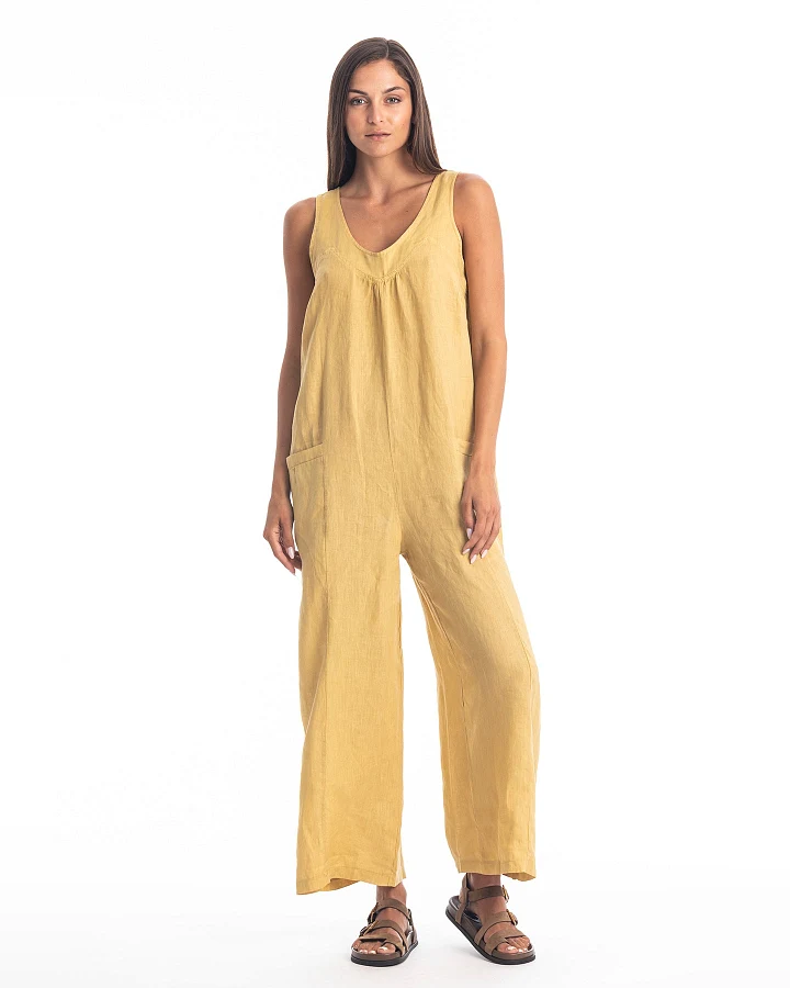 RAVENS VIEW IBIZA Damen vegan Jumpsuit Aura Gold Gelb