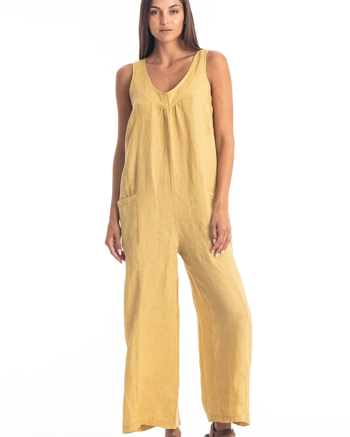 RAVENS VIEW IBIZA Damen vegan Jumpsuit Aura Gold Gelb